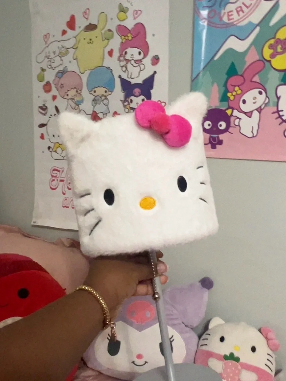 Hello Kitty White Plush Lantern with Pink Bow